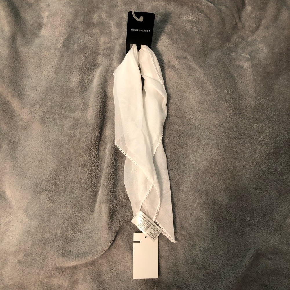 White Lace-Border Square Neckerchief